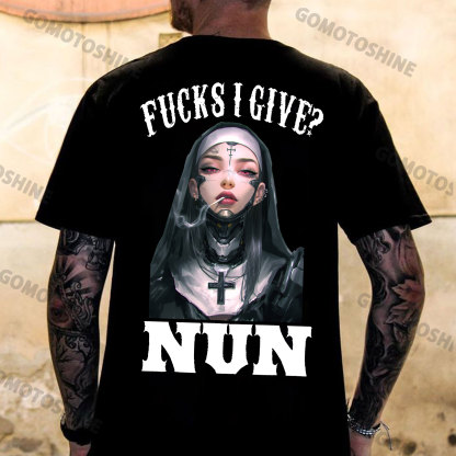 FUCKS I GIVE NUN Cyber Modified Mechanical Nun Print Men's T-Shirt