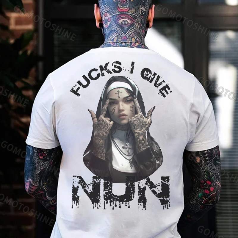FUCKS I GIVE NUN Defiant Nun Print Men's T-Shirt