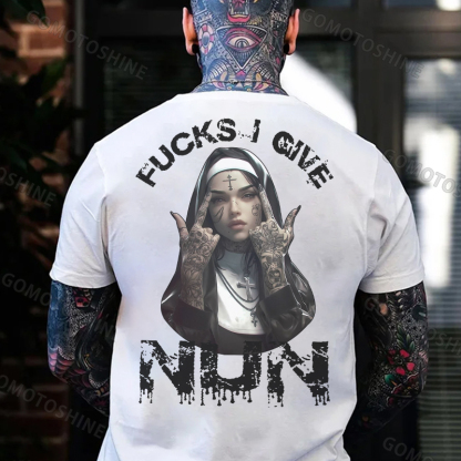 FUCKS I GIVE NUN Defiant Nun Print Men's T-Shirt