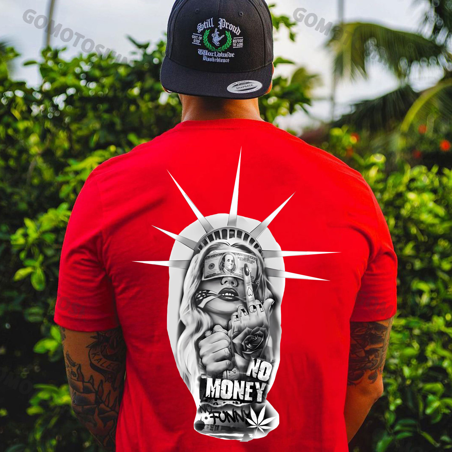 NO MONEY ON FUNNY Defiant Money Lady Print Men's T-Shirt