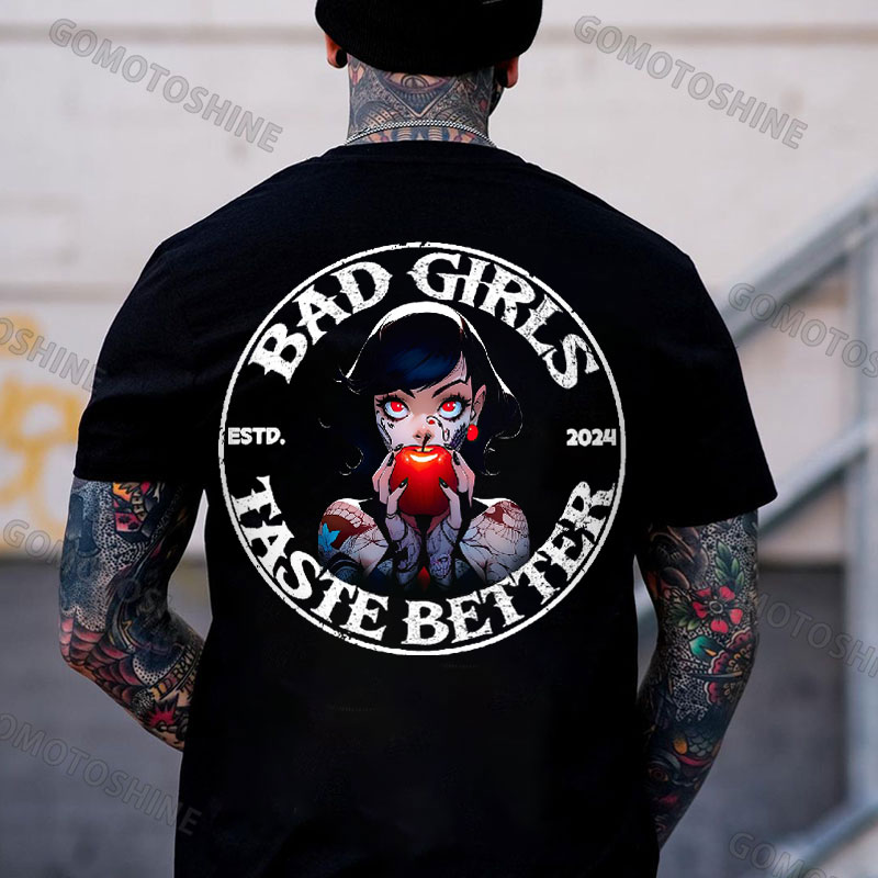 BAD GIRLS TASTE BETTER Bad Girl And Poison Apple Print Men's T-Shirt