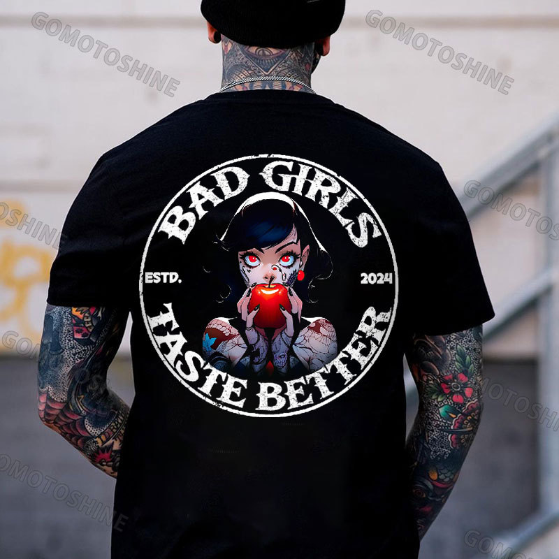 BAD GIRLS TASTE BETTER Bad Girl And Poison Apple Print Men's T-Shirt