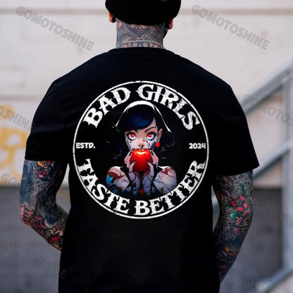 BAD GIRLS TASTE BETTER Bad Girl And Poison Apple Print Men's T-Shirt