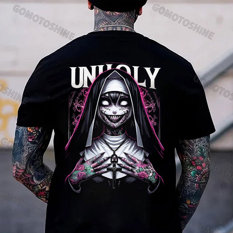 UNHOLY Devil Nun Print Men's T-Shirt