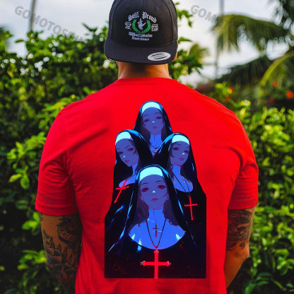 Nun's Gaze Print Men's T-Shirt