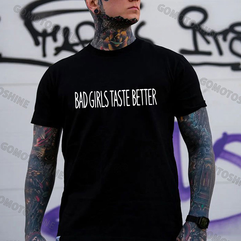 BAD GIRLS TASTE BETTER Suck Finger Nun Print Men's T-Shirt