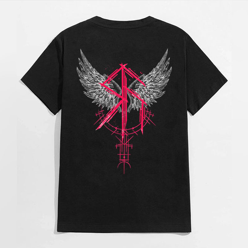 Rune Wing Black Print T-shirt