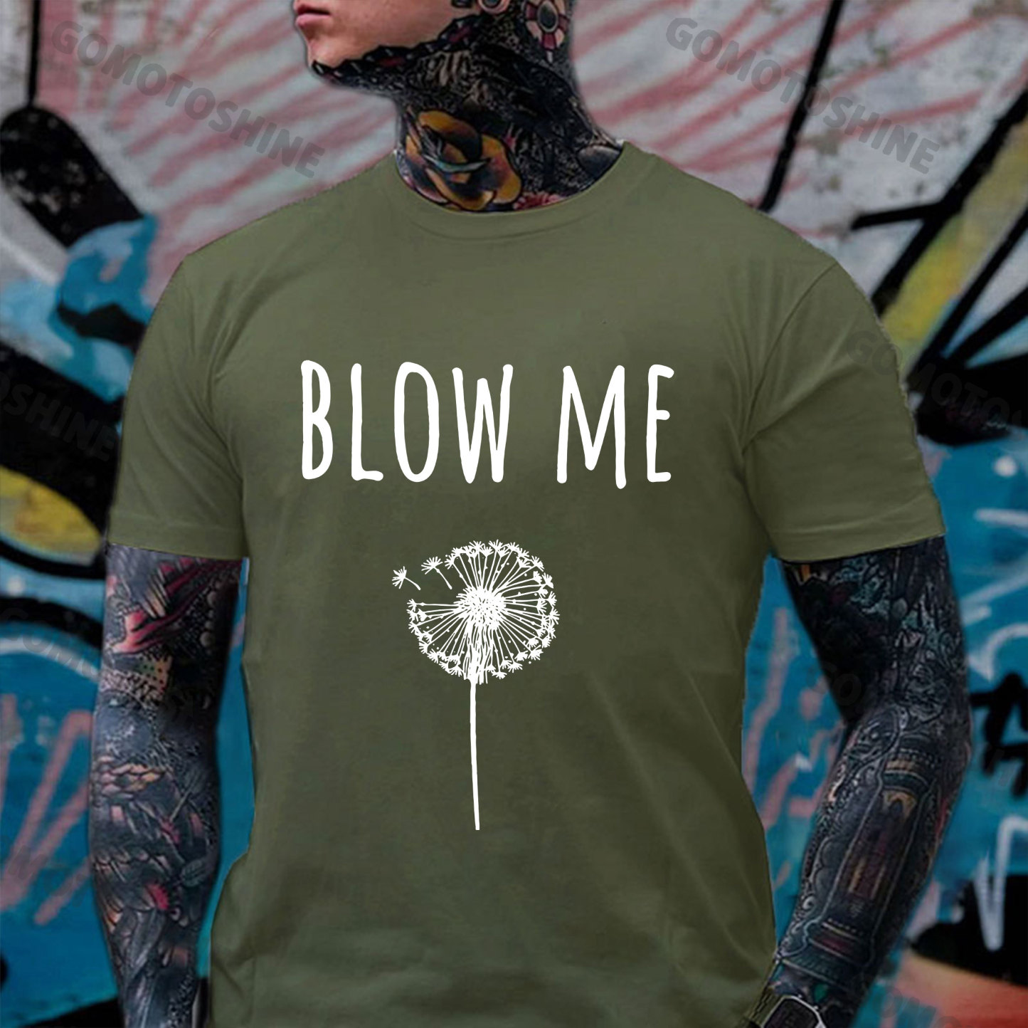 BLOW ME Dandelion Print Men's T-Shirt