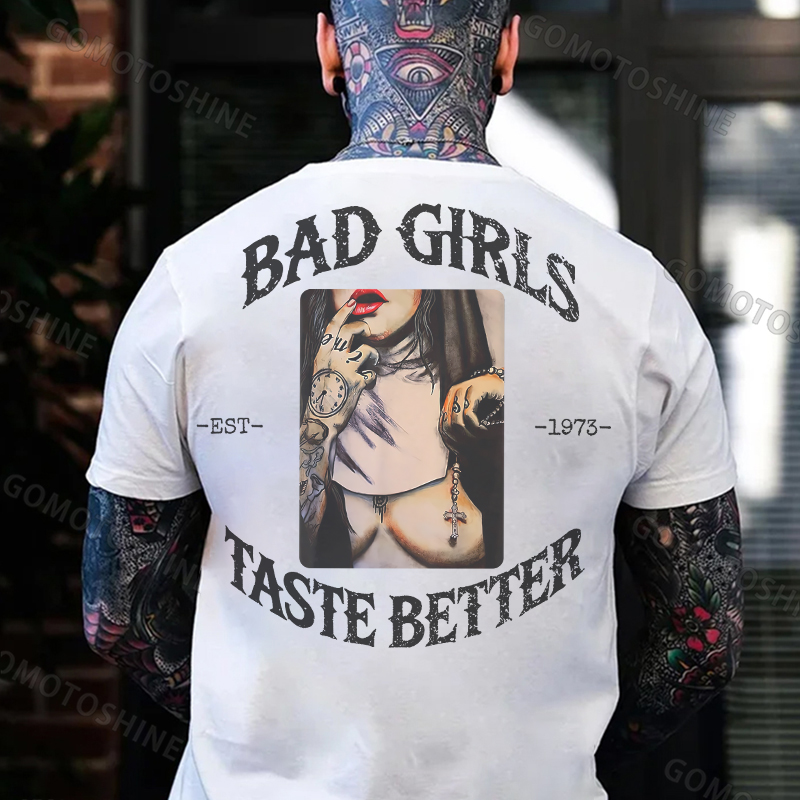BAD GIRLS TASTE BETTER Naked Nun Print Men's T-Shirt