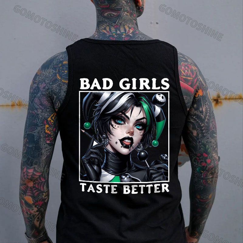 BAD GIRLS TASTE BETTER Joker Girl Print Men's Vest