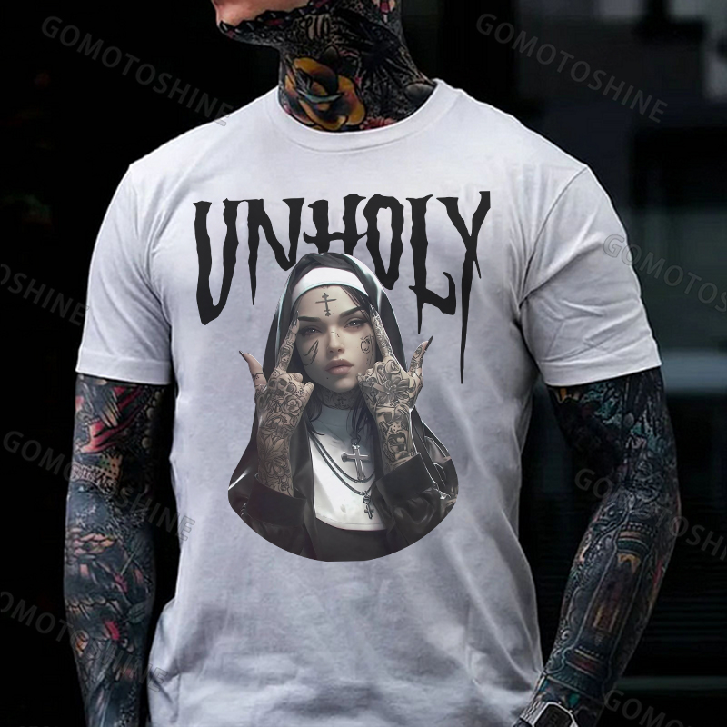 UNHOLY Defiant Nun Print Men's T-Shirt