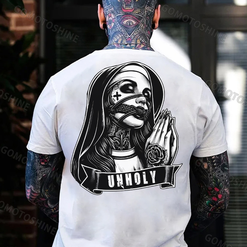 UNHOLY Gagged Nun Print Men's T-Shirt