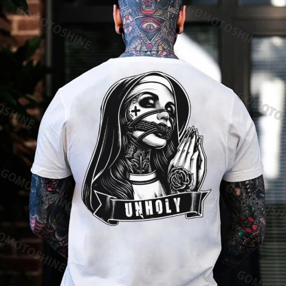 UNHOLY Gagged Nun Print Men's T-Shirt