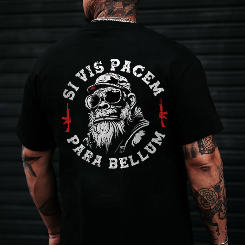 SI VIS PACEM PARA BELLUM Chimpanzee Print Men's T-shirt