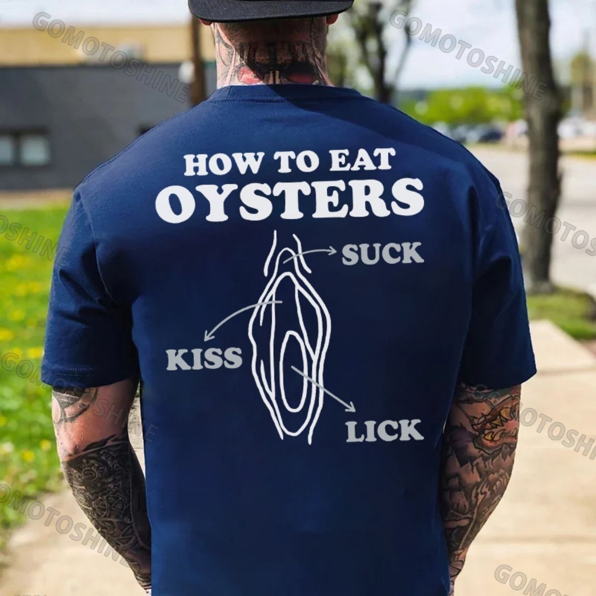 HOW TO EAT OYSTERS SUCK KISS LICK Print Men's T-shirt