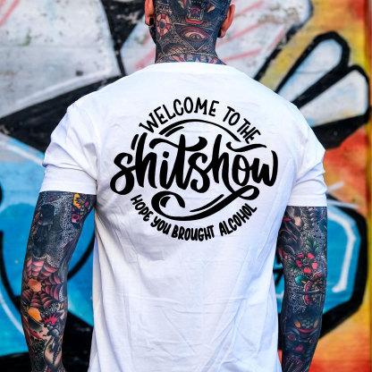WELCOME TO THE SHITSHOW Letter Black Print T-shirt