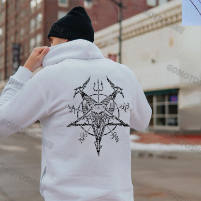 Beast Head and Spear Ancient Black Print Hoodie