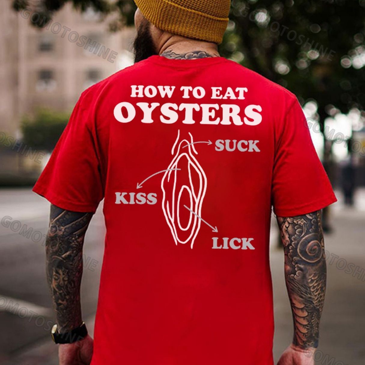 HOW TO EAT OYSTERS SUCK KISS LICK Print Men's T-shirt