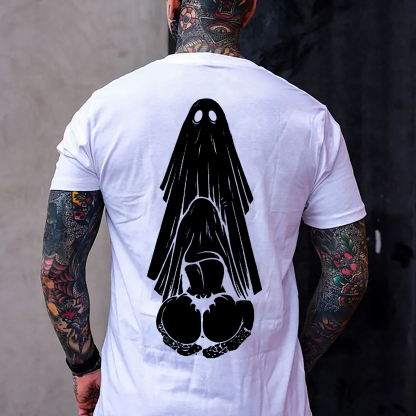 Oral Sex with Ghost Dirty Love Casual Black and White Print T-shirt