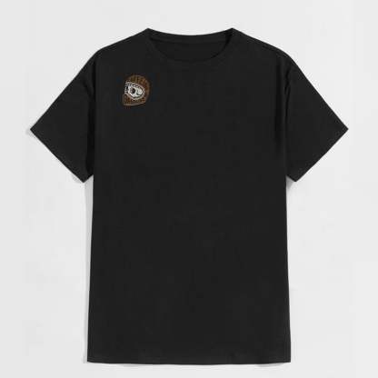 Modern Orange Caffeine & Gasoline Black Print T-shirt