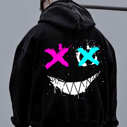 Evil Emoji Modern Style Black Print Hoodie