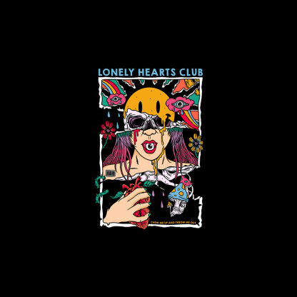LONELY HEARTS CLUB Sexy Lady Black Print T-shirt
