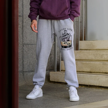 LOOSE LIPS SINK SHIPS Men's Print Sweatpants