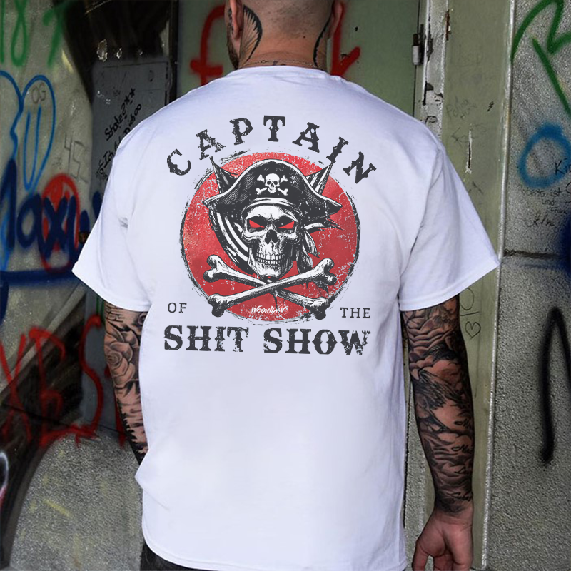 CAPTAIN SHIT SHOW Skull Print Men's T-shirt