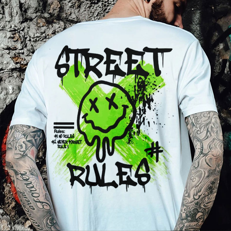 STREET RULES Emoji Print Men's T-Shirt