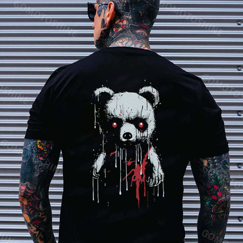 Bleeding Bear Doll Print Men's T-Shirt