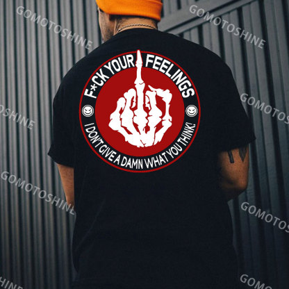 FUCK YOUR FEELINGS Bone Hand Print Men's T-Shirt