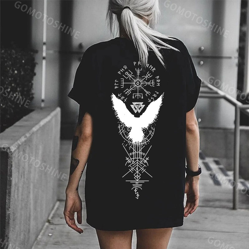 Runes Eagle Print Women's T-shirt