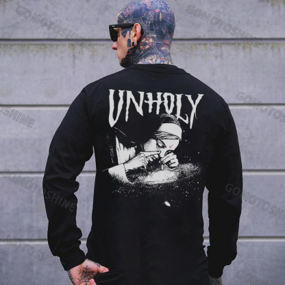UNHOLY Smoking Nun Print Men's Sweatshirt