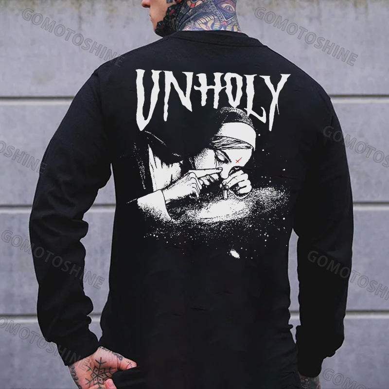 UNHOLY Smoking Nun Print Men's Sweatshirt