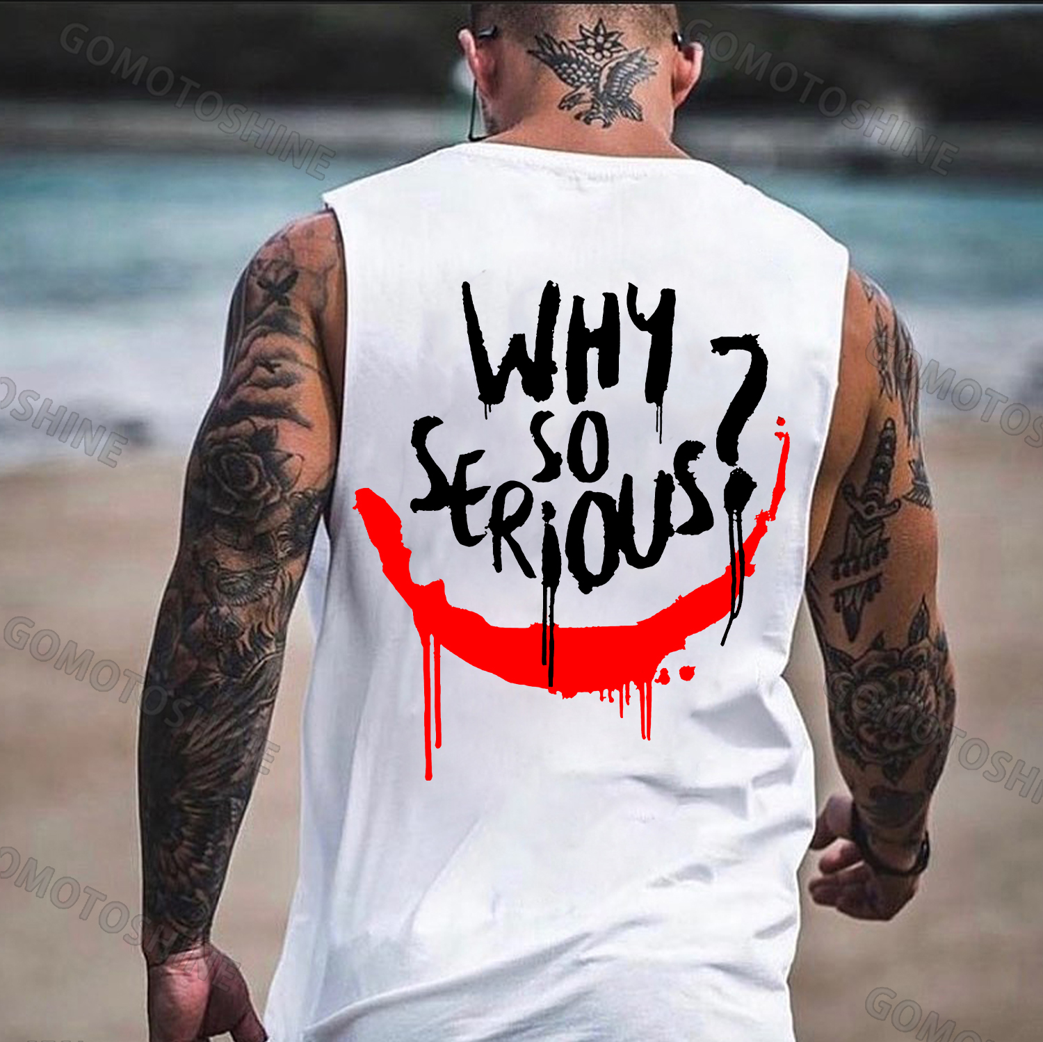 WHY SO SERIOUS Graffiti Print Men's Vest