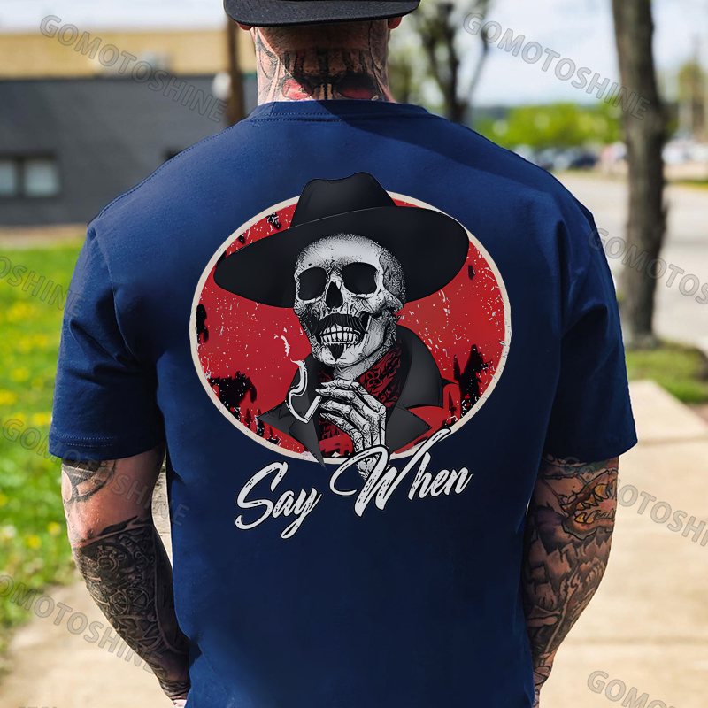 SAY WHEN Skeleton Print Men's T-Shirt