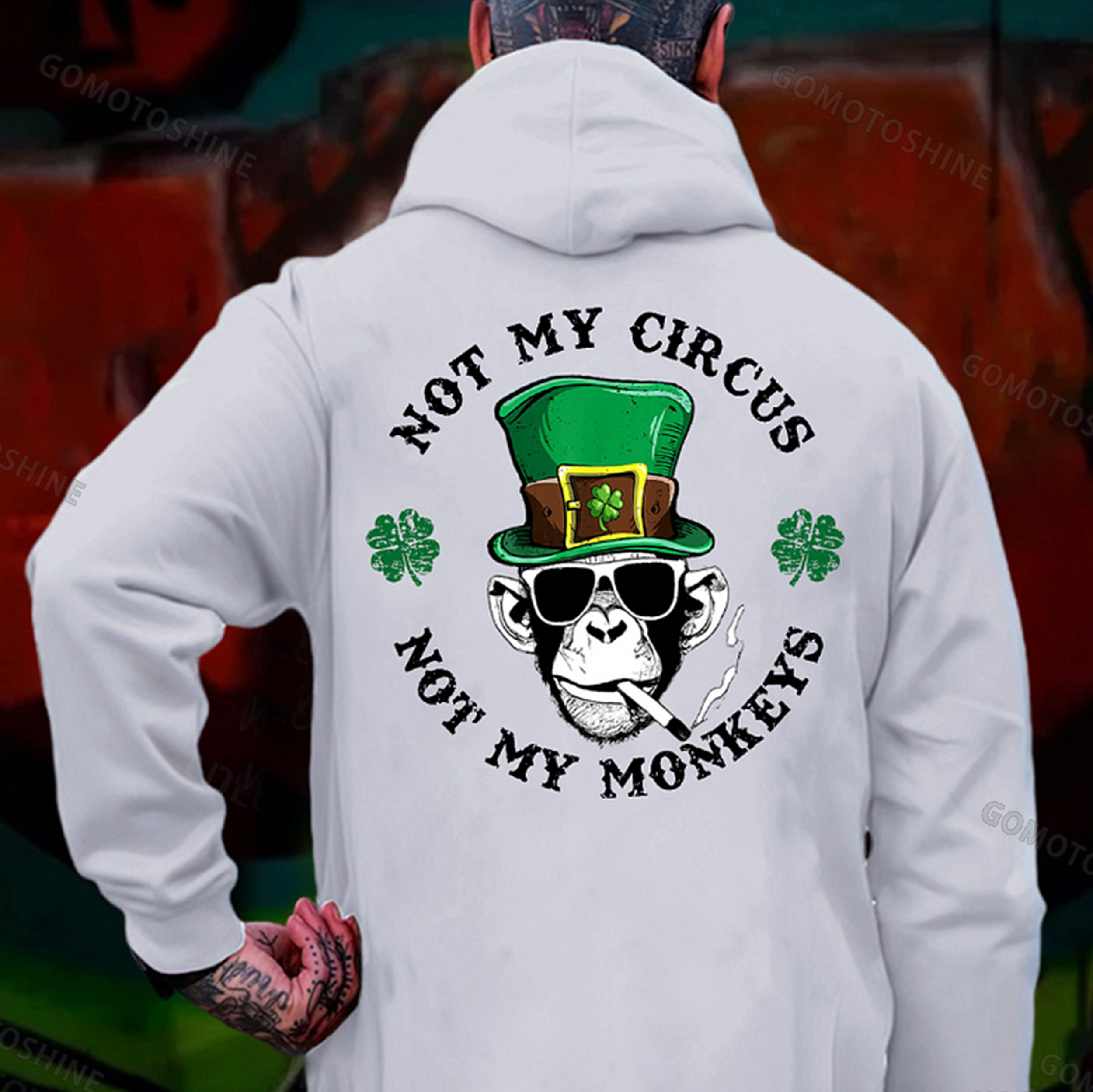 NOT MY CIRCUS NOT MY MONKEYS Print Men's Hoodie