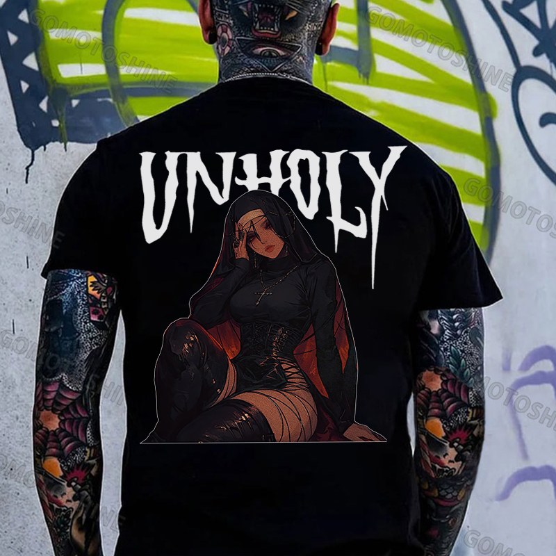 UNHOLY Gloomy Sexy Nun Print Men's T-Shirt