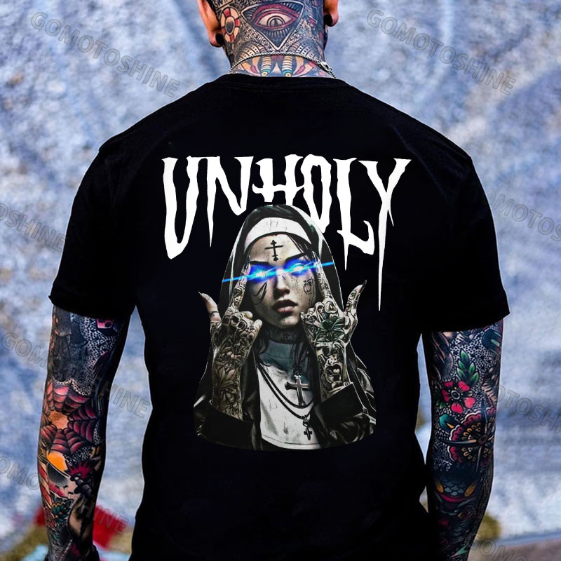UNHOLY Defiant Nun Print Men's T-Shirt