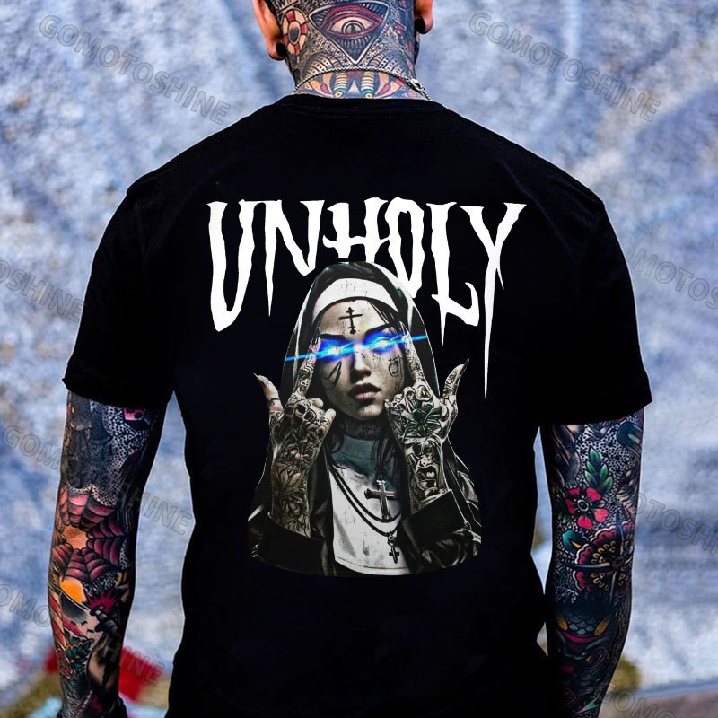 UNHOLY Defiant Nun Print Men's T-Shirt