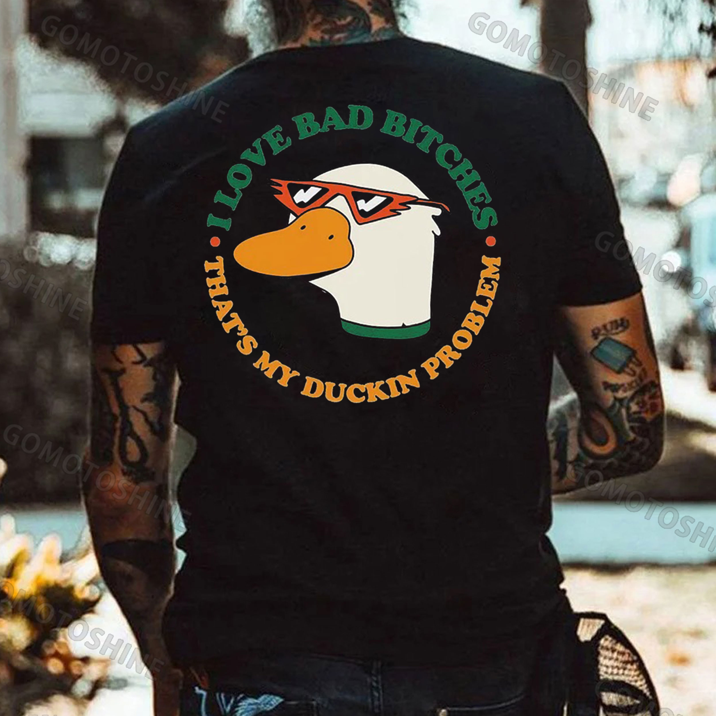 I LOVE BAD BITCHES THAT'S MY DUCKIN PROBLEM Duck Print Men's T-Shirt