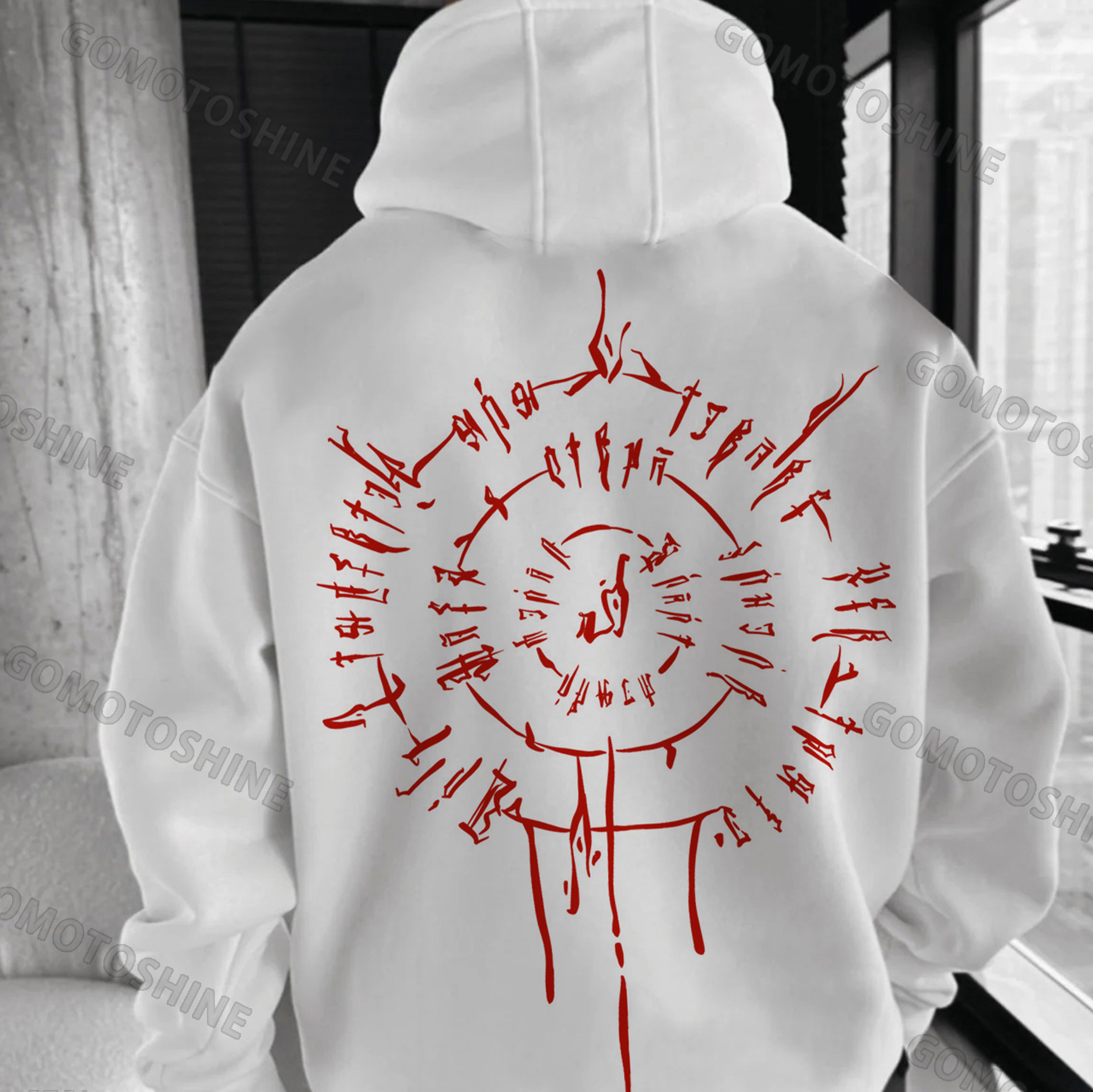 Rune Array Print Men's Hoodie