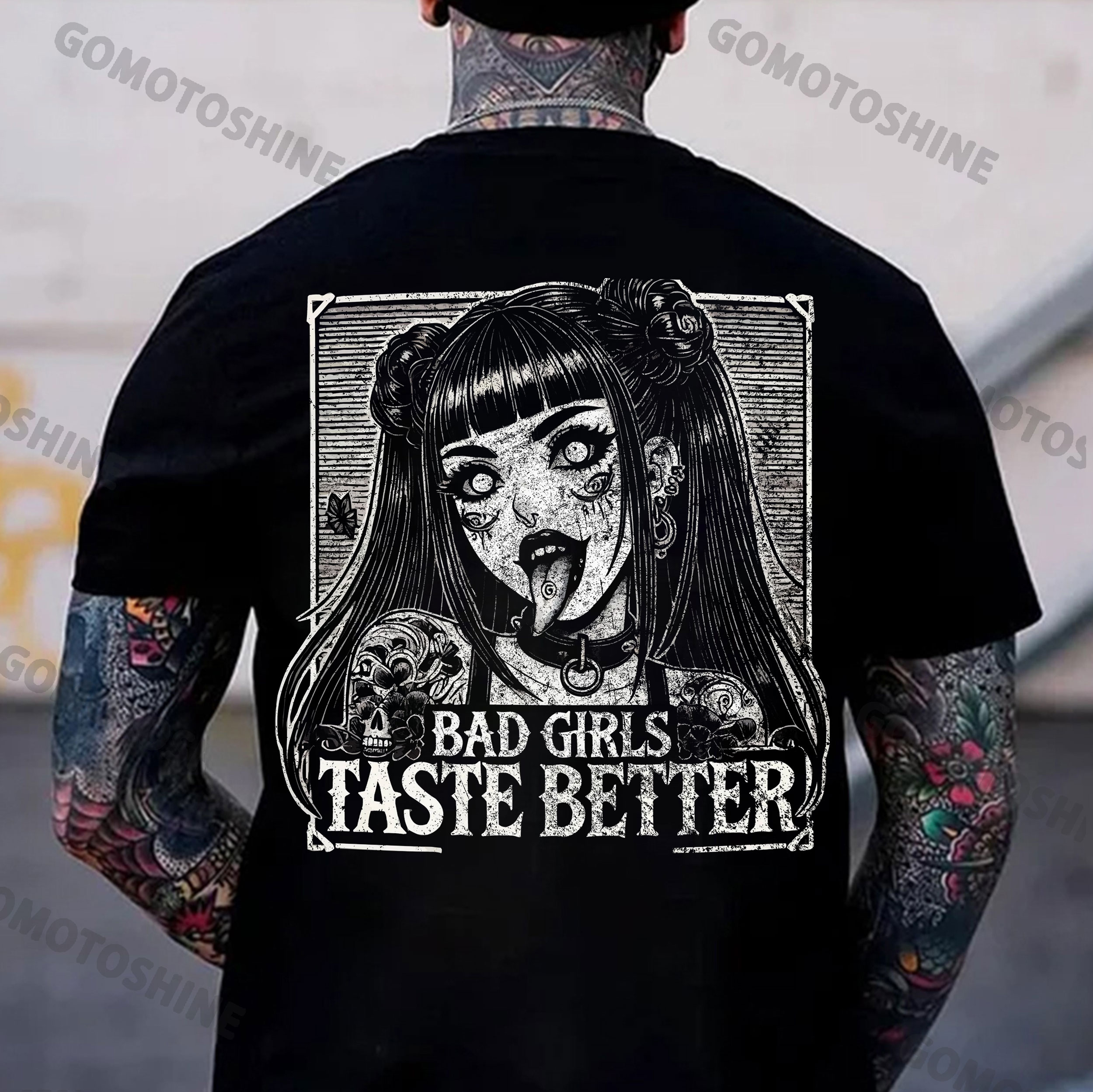 BAD GIRLS TASTE BETTER Bad Tattooed Girl Print Men's T-Shirt