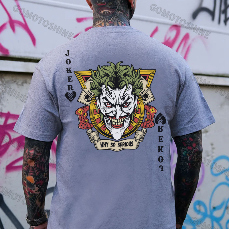 POKER JOKER WHY SO SERIOUS Spades Joker Print Men's T-Shirt