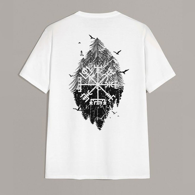 Rune Forest Black Print T-shirt
