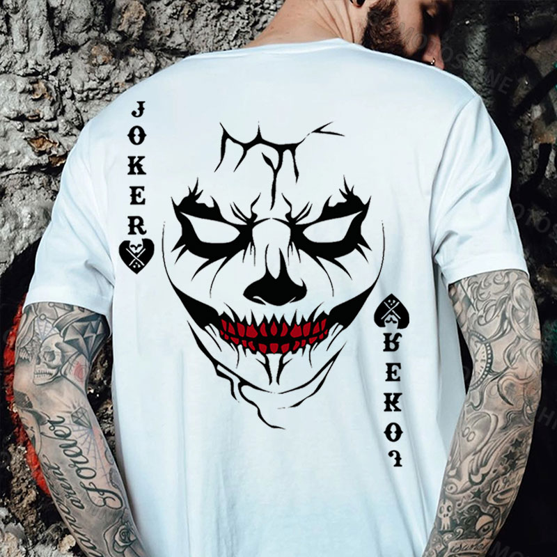 POKER JOKER Joker Face Print Men's T-Shirt