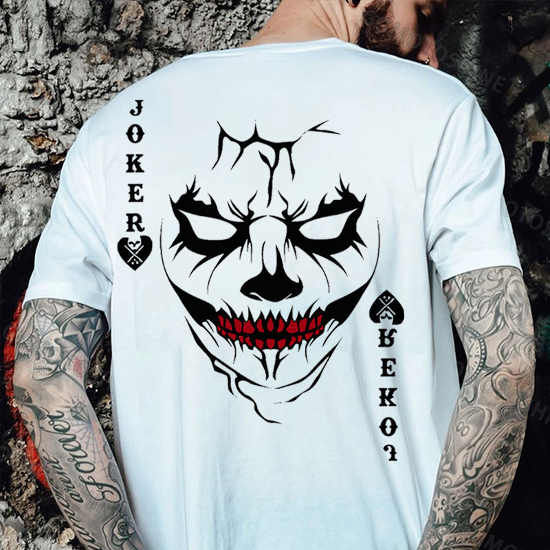 POKER JOKER Joker Face Print Men's T-Shirt