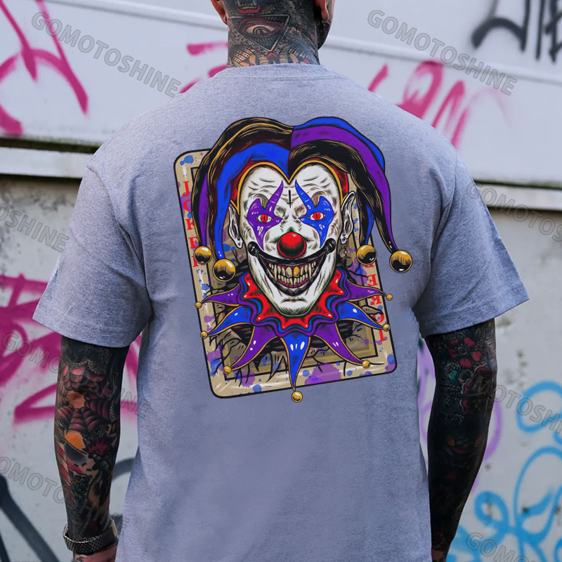 POKER JOKER Evil Smile Joker Print Men's T-Shirt