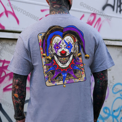 POKER JOKER Evil Smile Joker Print Men's T-Shirt