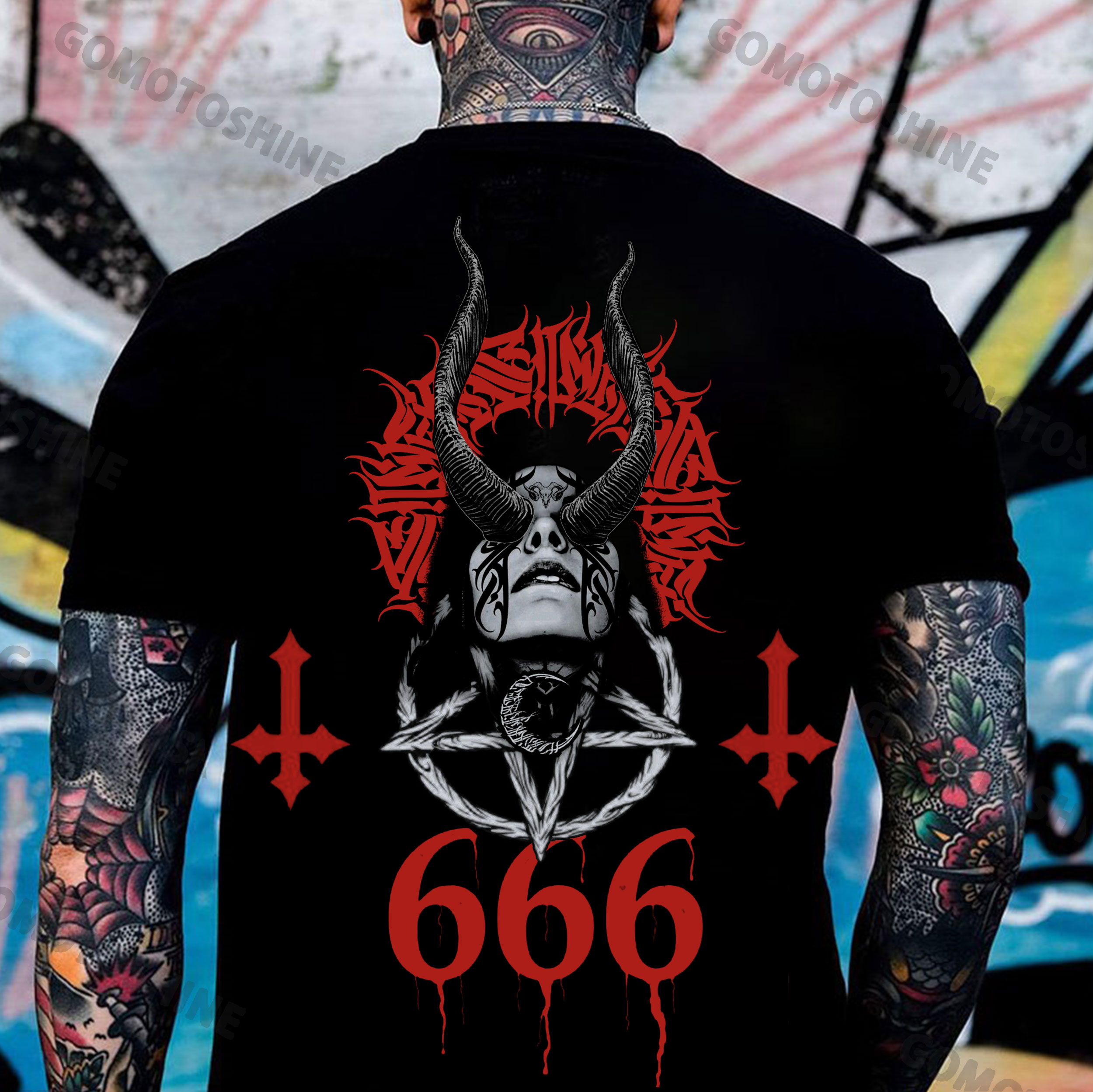 Evil Bleeding Runes Witch Print Men's T-Shirt